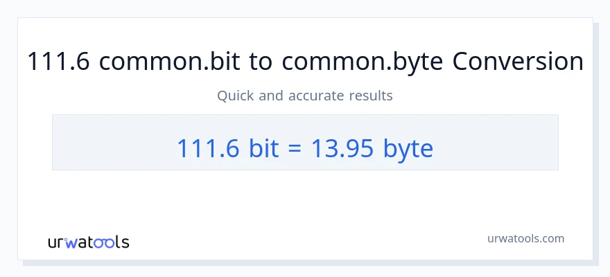 التحويل من 111.6 Bits إلى Bytes