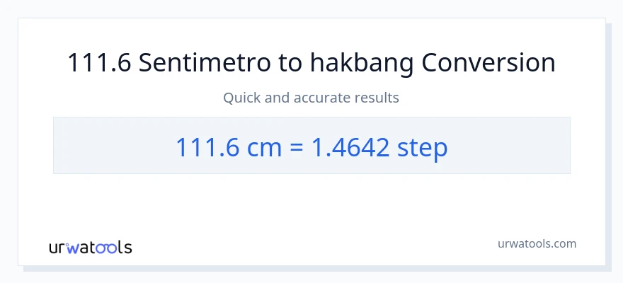 111.6 Mga Sentimetro patungong mga hakbang na conversion