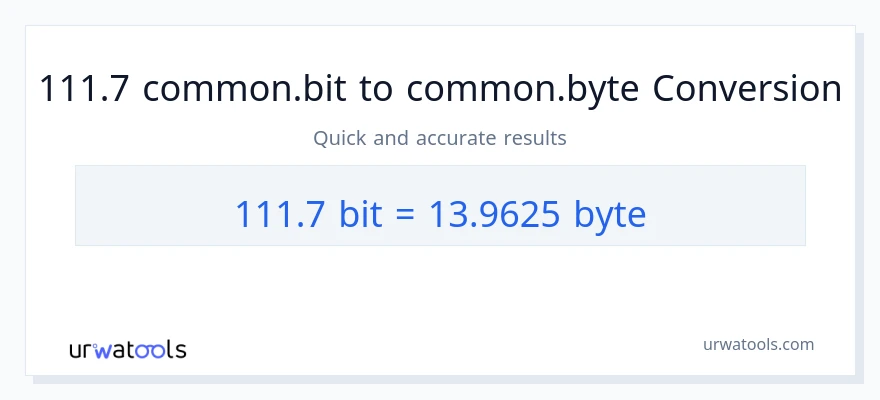 التحويل من 111.7 Bits إلى Bytes