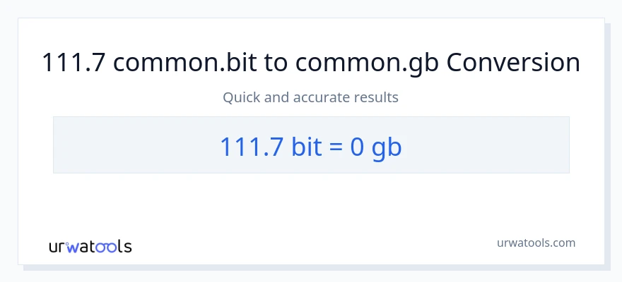 111.7 Bits patungong Gigabytes na conversion
