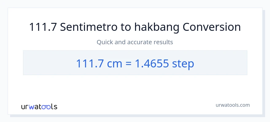 111.7 Mga Sentimetro patungong mga hakbang na conversion