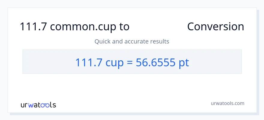 111.7 കപ്പുകൾ ൽ നിന്ന് Pints ലേക്ക് പരിവർത്തനം