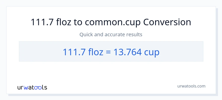Conversió de 111.7 unces fluides a tasses