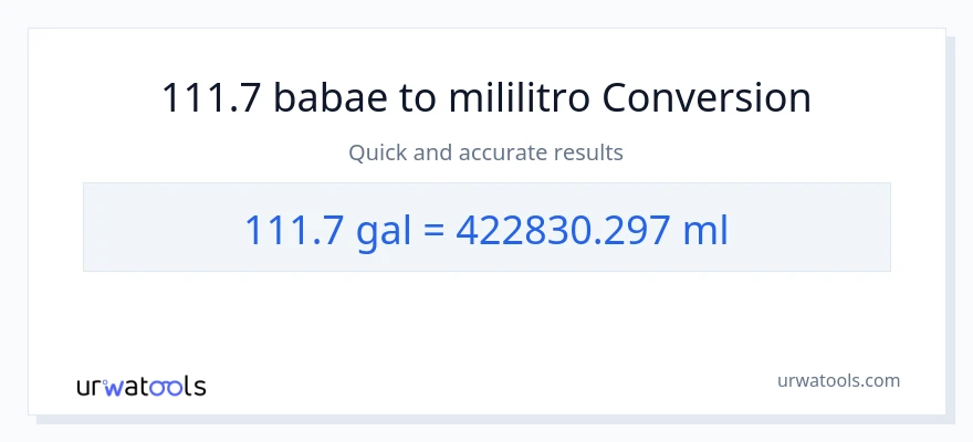 111.7 Mga galon patungong mga mililitro na conversion