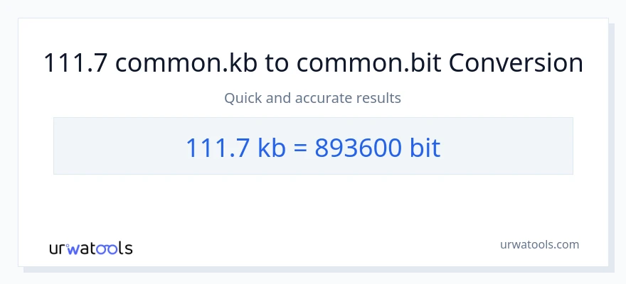 111.7 Kilobytes patungong Bits na conversion