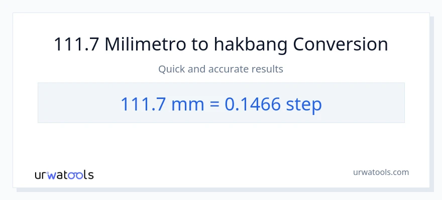 111.7 milimetro patungong mga hakbang na conversion