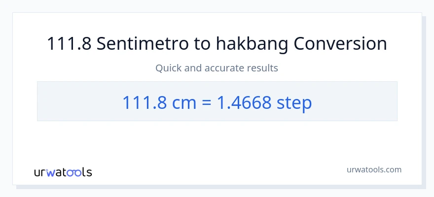 111.8 Mga Sentimetro patungong mga hakbang na conversion