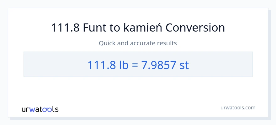 Konwersja 111.8 Lbs do Kamienie