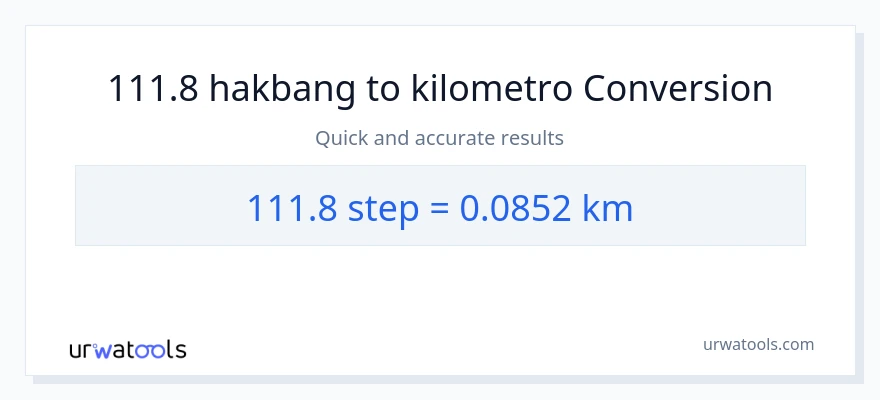 111.8 mga hakbang patungong Kilometro na conversion