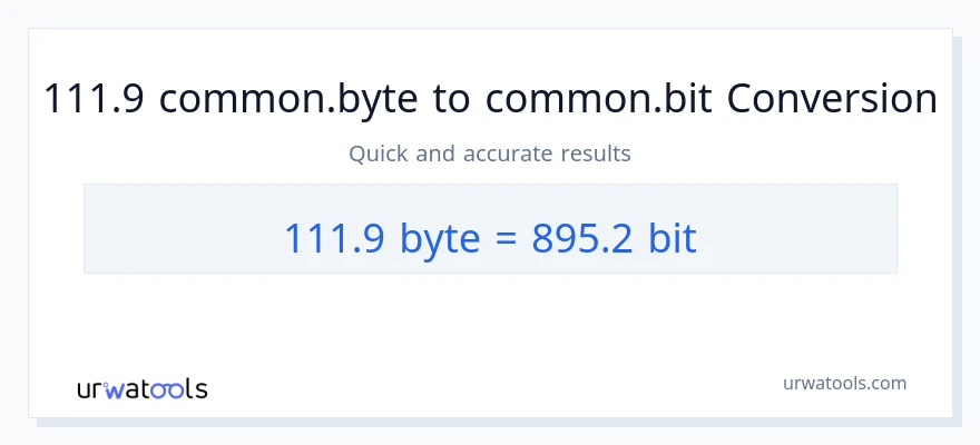 التحويل من 111.9 Bytes إلى Bits