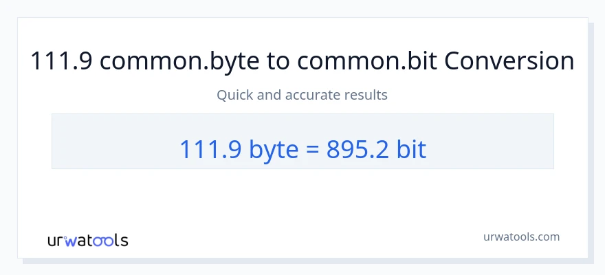 111.9 Bytes ته Bits بدلون
