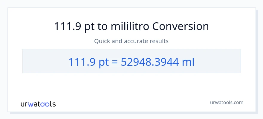 111.9 Pints patungong mga mililitro na conversion