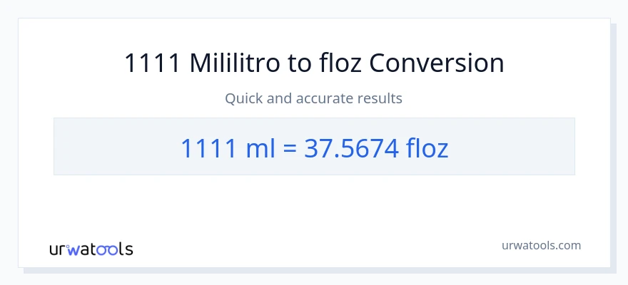 1111 mga mililitro patungong mga onsa ng likido na conversion