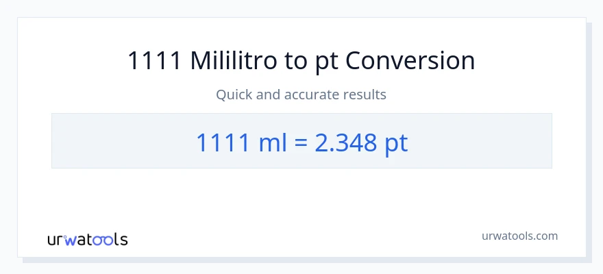 1111 mga mililitro patungong Pints na conversion