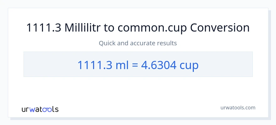 1111.3 millilitr-dən fincanlar-ə çevrilmə