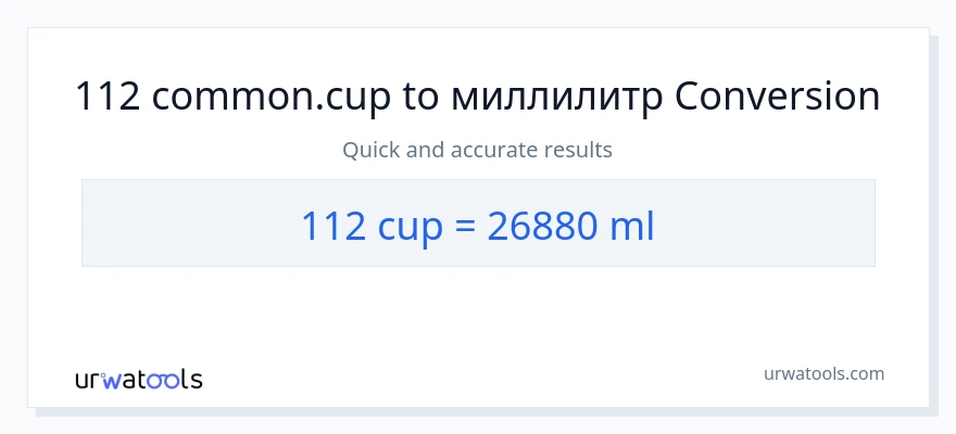 112 чашки в миллилитры преобразование