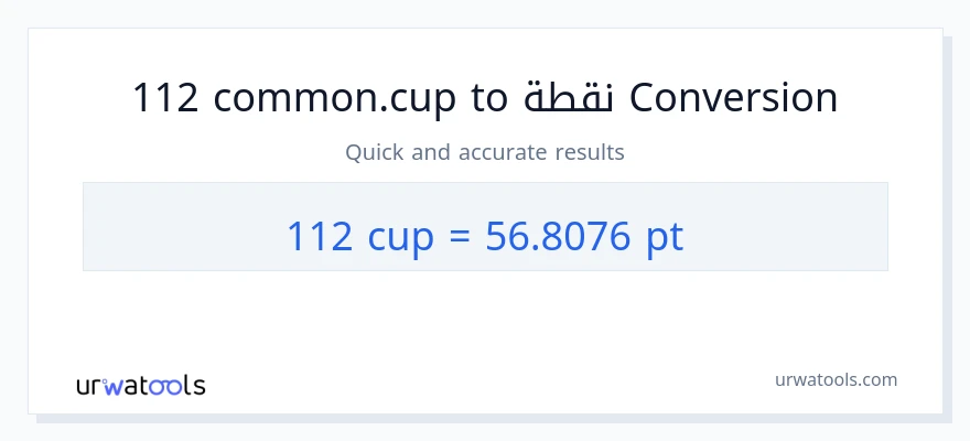 التحويل من 112 أكواب إلى Pints
