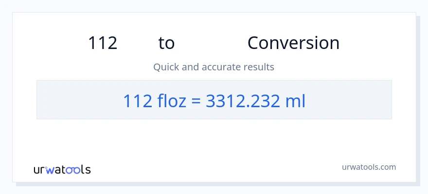 112 液量オンス から ミリリットル への変換