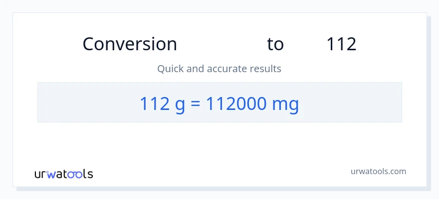 تبدیل 112 گرم به میلی‌گرم