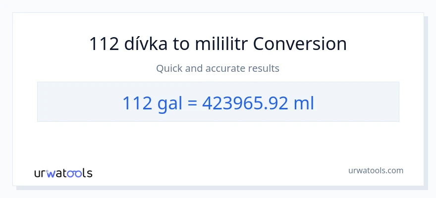 Konverze z Galony na mililitrů: 112