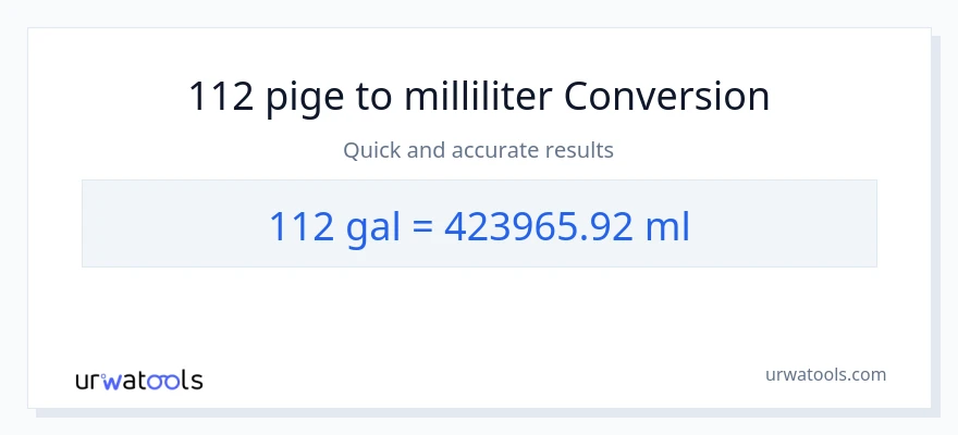 112 Galloner til milliliter konvertering