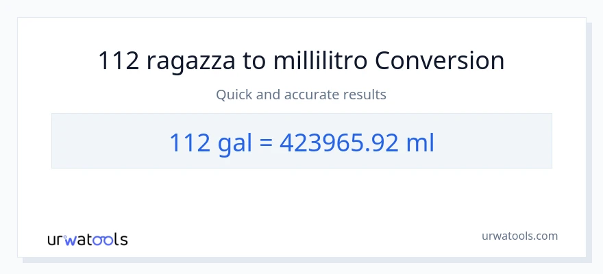 Conversione da 112 Galloni a millilitri