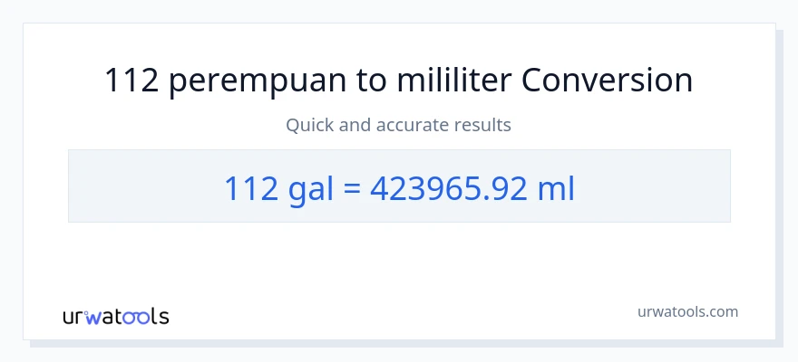 Penukaran 112 Galon kepada mililiter