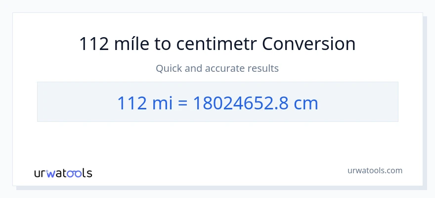 Konverze z míle na Centimetry: 112