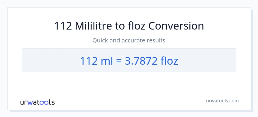 112 mililitre'den sıvı ons'e dönüşüm