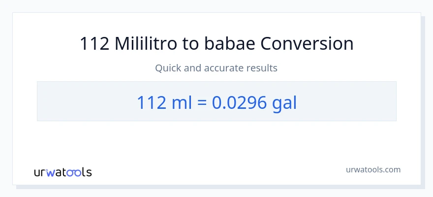 112 mga mililitro patungong Mga galon na conversion