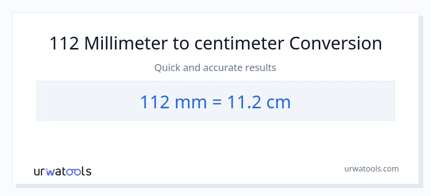 112 millimeter til Centimeter konvertering