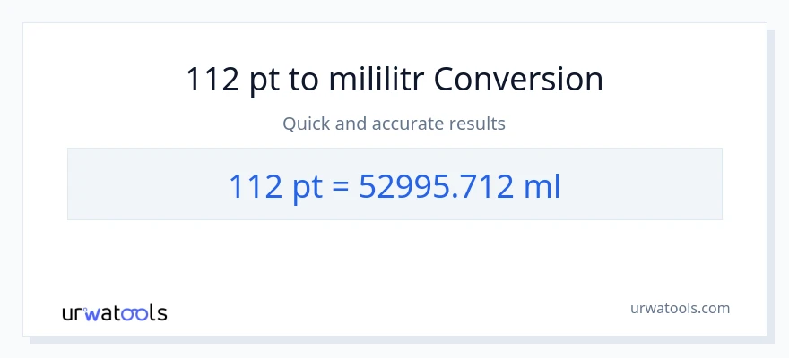 Konwersja 112 Pints do mililitry