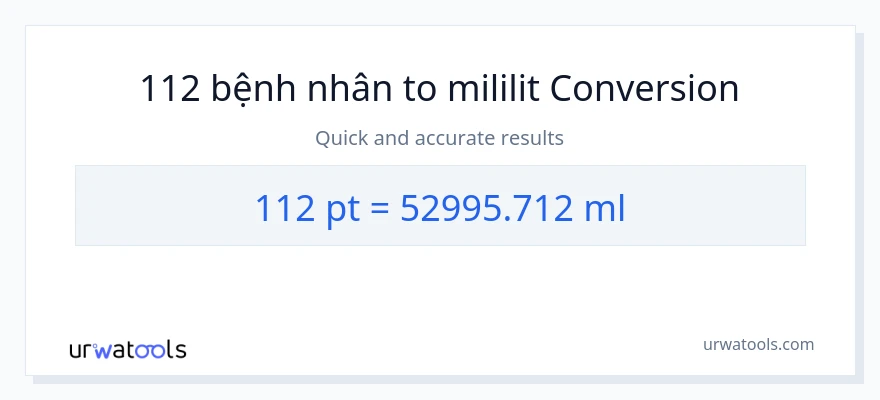 Chuyển đổi 112 Pints sang mililit