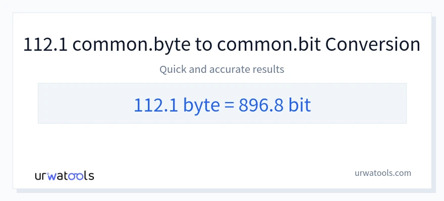 112.1 Bytes 到 Bits 轉換