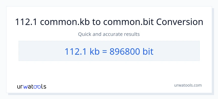 112.1 Kilobytes patungong Bits na conversion