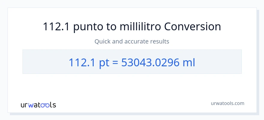 Conversione da 112.1 Pints a millilitri