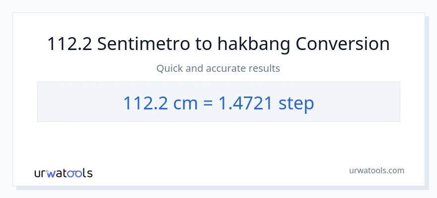 112.2 Mga Sentimetro patungong mga hakbang na conversion