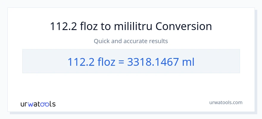 Conversie 112.2 uncii fluide la mililitri