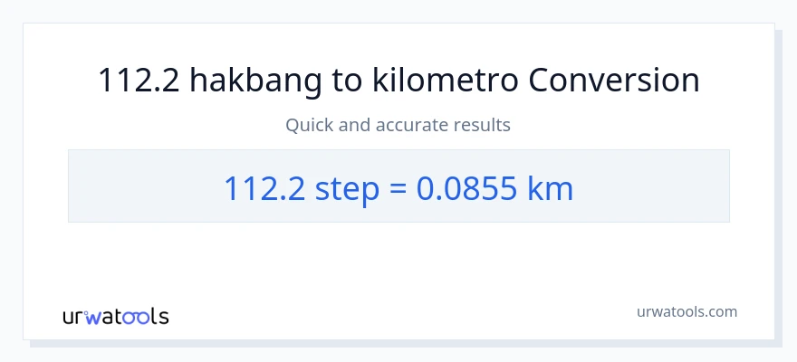 112.2 mga hakbang patungong Kilometro na conversion
