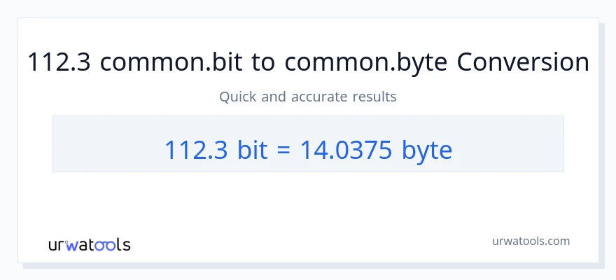 التحويل من 112.3 Bits إلى Bytes