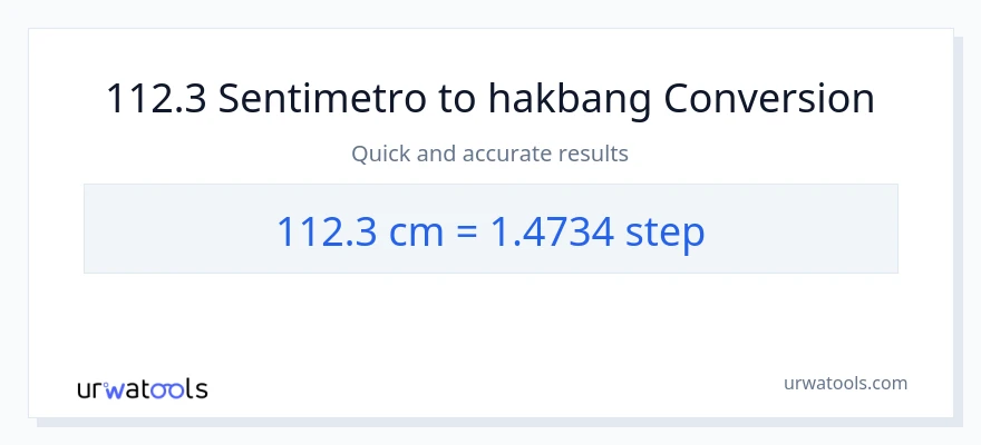 112.3 Mga Sentimetro patungong mga hakbang na conversion