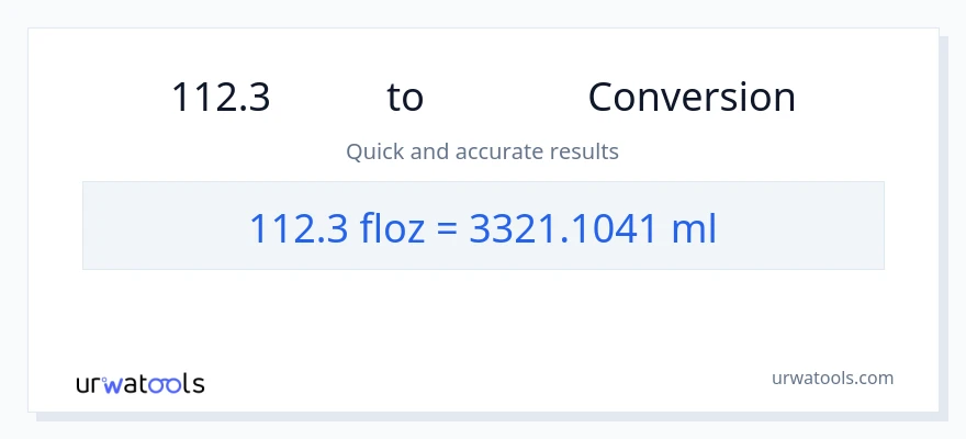 การแปลง 112.3 ออนซ์ของเหลว เป็น มิลลิลิตร
