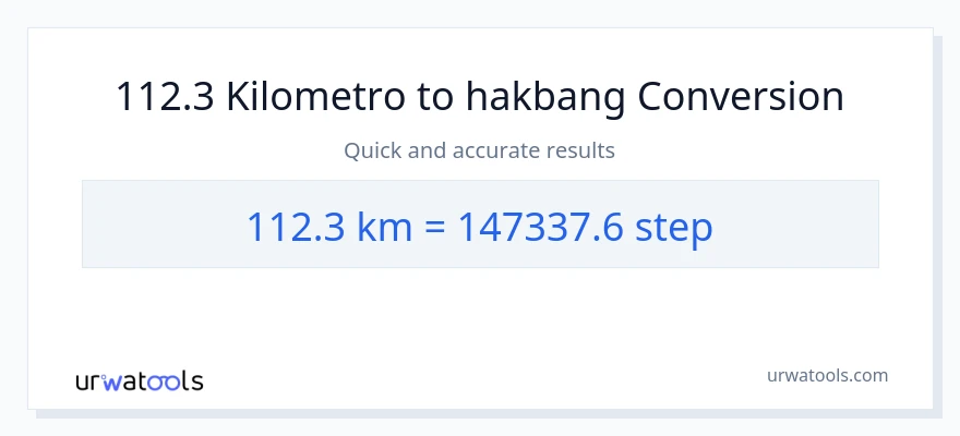 112.3 Kilometro patungong mga hakbang na conversion