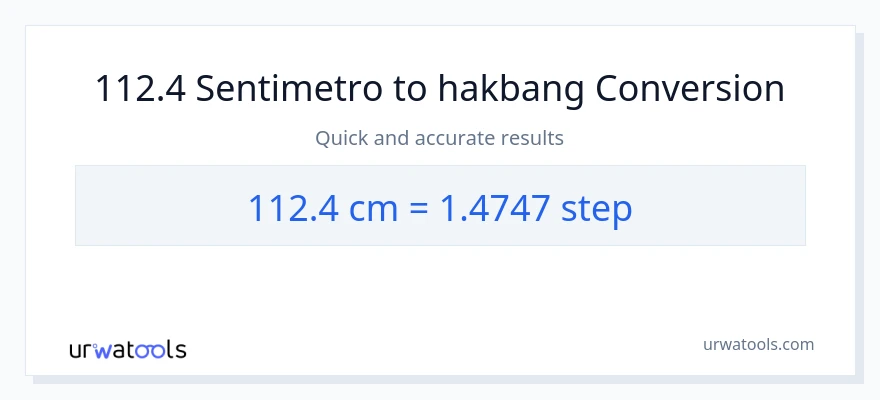 112.4 Mga Sentimetro patungong mga hakbang na conversion