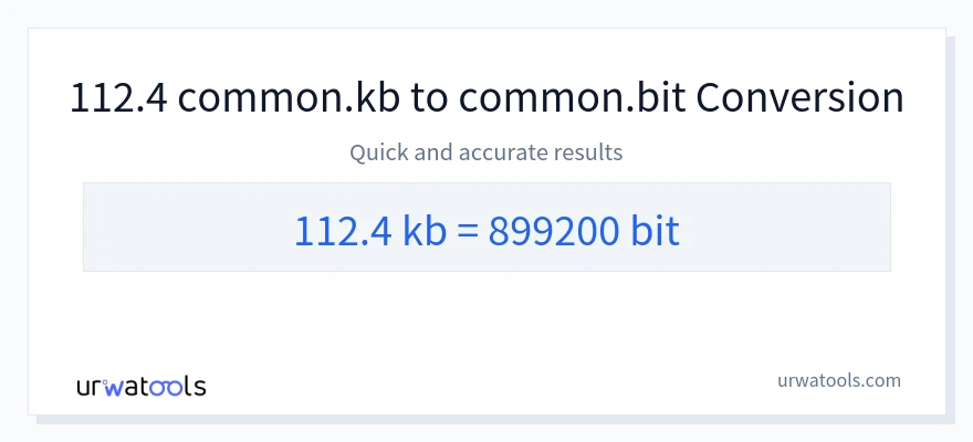 112.4 Kilobytes 到 Bits 轉換