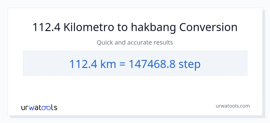 112.4 Kilometro patungong mga hakbang na conversion