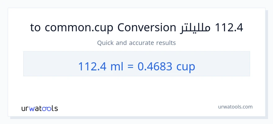 التحويل من 112.4 ملليلتر إلى أكواب