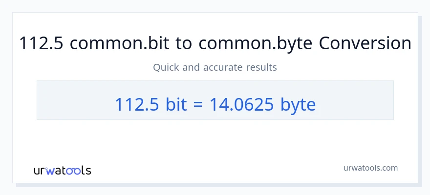 التحويل من 112.5 Bits إلى Bytes