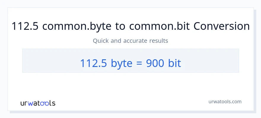 التحويل من 112.5 Bytes إلى Bits