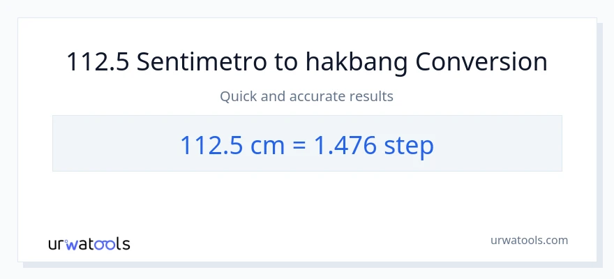 112.5 Mga Sentimetro patungong mga hakbang na conversion